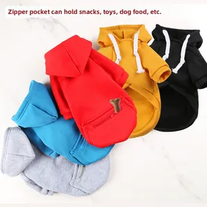 Colorful pet hoodies with functional zipper pockets for snacks and treats