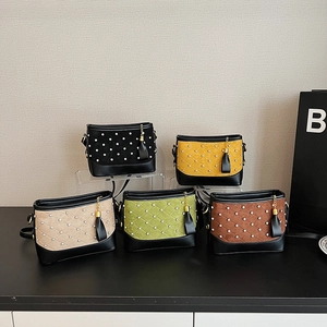 Quilted crossbody hobo bags with rhinestones and tassels in five trendy colors