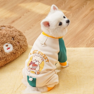 Detail of pet fleece romper with metal D-ring and adjustable drawstring for dogs