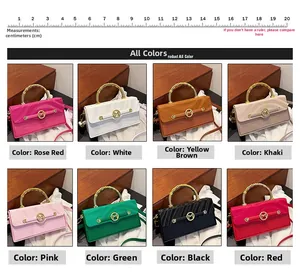 Detailed grid view of wave-textured crossbody bags in eight colors with a 20cm scale ruler