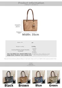 Détails du sac cabas en PU à motif marbre avec dimensions et options de couleurs
