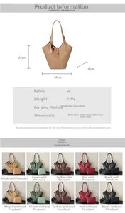 Guide des dimensions et options de couleurs pour le grand sac cabas en cuir PU