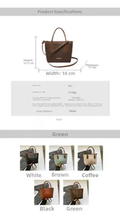Detailed size specifications for a lightweight 0.13kg faux leather bucket tote handbag