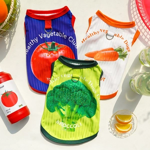 Summer Pet Dog Vest Harness With D-Ring Breathable Mesh Vegetable Printed Tomato Carrot Broccoli Puppy Kitten Clothes