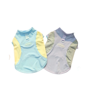 Breathable mesh pet sport vest with D-ring in blue and purple color variants
