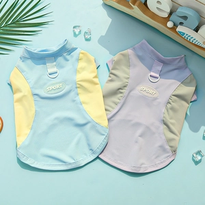 Breathable mesh pet cooling vests with reinforced D-rings and SPORT branding