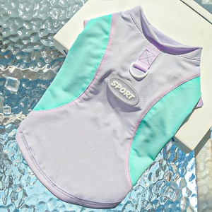 Breathable mesh dog cooling vest with D-ring and sport logo for summer comfort