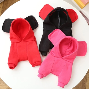 Felpe colorate per animali domestici in rosso nero e rosa con graziose orecchie
