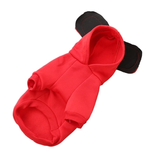 Felpa rossa con cappuccio per animali con orecchie da cartone per cani di piccola taglia