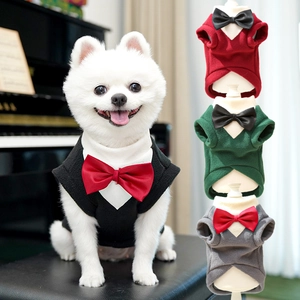 Elegant pet formal tuxedo sweater for dogs and cats in multiple classic colors
