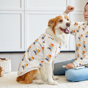 Felpe bianche coordinate per cane e proprietario con simpatica stampa di orsetti