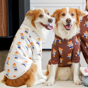 Felpa Con Cappuccio Per Cani Con Stampa Di Orso Cartone Animato Caldo Pile Abbigliamento Per Animali Domestici Coordinato