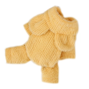 Dikke felgele huisdier jumpsuit van imitatie nertsbont met hoge hals voor de winter