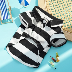 Macro detail of the breathable striped cotton pique fabric and classic polo collar design