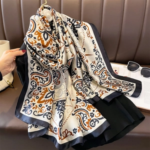 Sciarpa Grande In Raso Da Donna Elegante Stampa Paisley Scialle Protezione Solare Leggero Morbido Viaggio Spiaggia