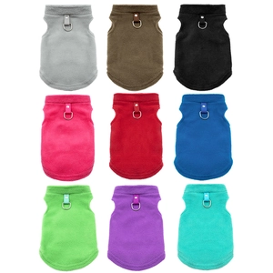 Gilet en polaire pour animaux avec harnais à anneau en D en neuf couleurs variées