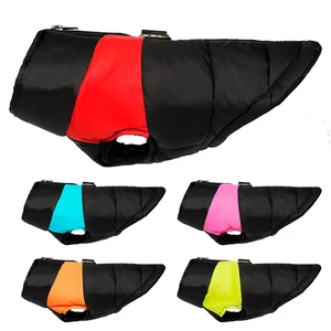 Pet Dog Vest Jacket Waterproof Quilted Cotton Padded Warm Winter Clothes With Back Zipper And Dual D-Rings For Dogs Cats