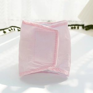 Pink waterproof washable dog belly band with adjustable velcro closure for male pet hygiene