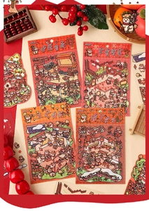 Detailed view of Chinese Lunar New Year 3D stickers featuring traditional festive themes