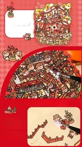 Detail of 3D New Year stickers with festive cartoon motifs and self-adhesive layers