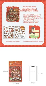 Detailed size comparison and material list for 3D Chinese New Year scrapbooking stickers