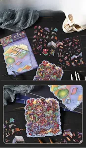 Detailed view of 3PCS Chinese folklore 3D stickers featuring Lu Pan mythological figures