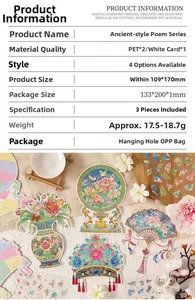 Macro detail of Chinese vintage floral PET stickers and cardstock for journaling