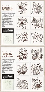 Detail view of butterfly themed PET stencils for DIY painting and craft projects
