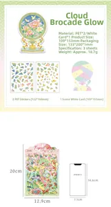 Detail of vintage style DIY scrapbooking stickers with PET sheets and paper card