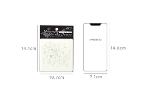 DIY butterfly hollow stencil kit 6pcs set size comparison with smartphone device