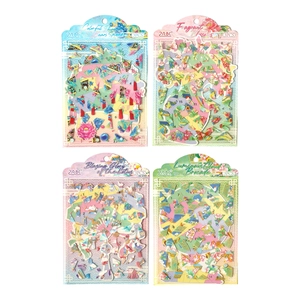 Vintage Chinese style decorative stickers with phoenix and floral patterns, 4-piece set