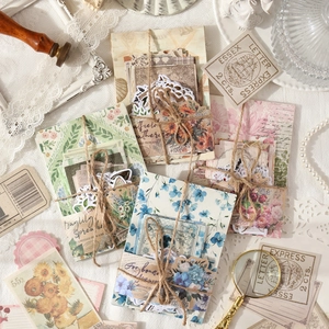 Vintage Floral Butterfly Scrapbooking Material Pack Coated Paper Stickers Decorative For DIY Hand Account Journal Collage