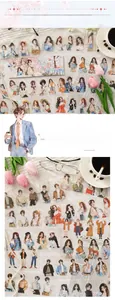 Detail of 20pcs PET character stickers for journaling with hand-drawn fashion illustrations