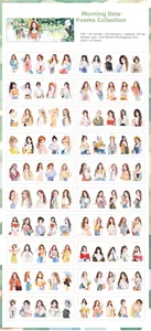 Detail view of Morning Dew Poems PET sticker collection with 20 unique girl illustrations
