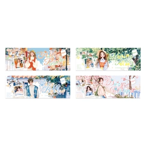 ZABC set of 4 PET sticker books with 80 pieces of aesthetic floral and girl illustrations
