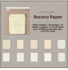 Detail view of 10-piece Rococo style laser-cut paper pack for vintage scrapbooking art