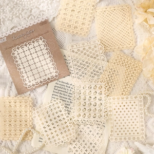 Rococo style hollow lace paper stickers set for scrapbooking and DIY crafts 10PCS