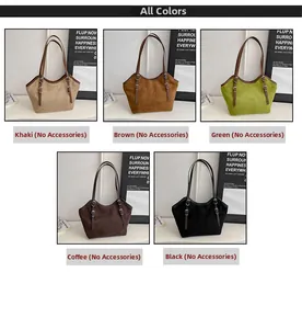 Detailed grid view of large frosted leather tote bags in five assorted color options