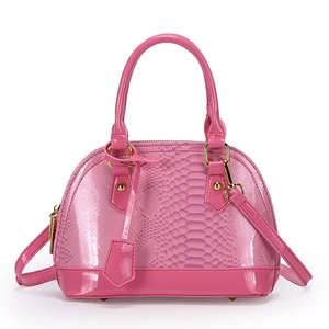 Women Snake Skin Pattern Shell Bag Patent PU Leather Top Handle Crossbody Shoulder Handbag Elegant Fashion Casual Travel