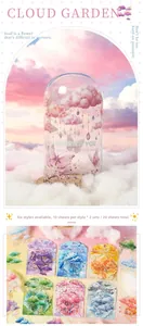 Detail view of Dreamy Cloud PET stickers set with butterfly and floral patterns