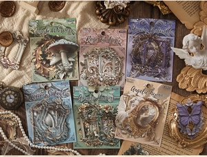 Détails de stickers décoratifs vintage européens avec effet de relief artistique 3D