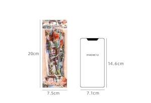 Detailed view of 20x7.5cm autumn scenery waterproof stickers with 10pcs pack size info