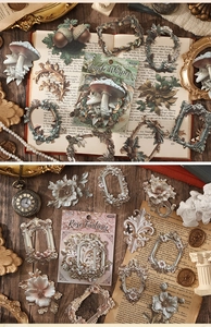 Détail des packs de stickers vintage Jungle Whisper et Rose Fantasy avec 10 pièces chacun