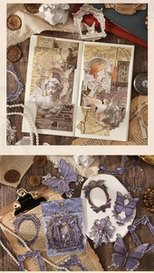 Vue détaillée d'autocollants baroques vintage avec anges et cadres pour scrapbooking DIY