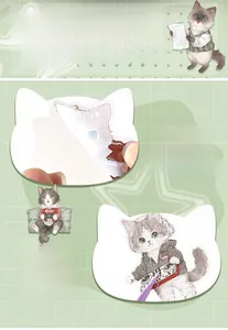 Detail of waterproof PET stickers featuring realistic cat illustrations for journaling