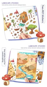 Detail of Oasis Journey 3D creative sticker set with PET decals and scenery card