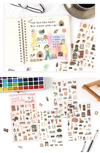 Art of Living PET stickers showing vintage furniture and musical instruments for scrapbooking