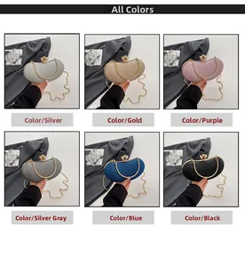 Detailed grid view showcasing sparkling glitter evening bags in six assorted colors