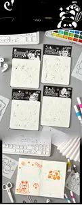 Detail of 6PCS cartoon animal stencil set for DIY scrapbooking and painting templates