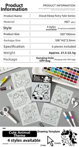 Detail of 6pcs animal PET stencils for DIY painting and scrapbooking decoration